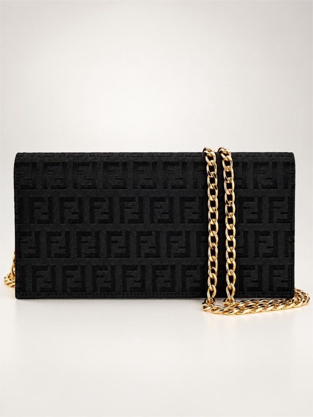 Vintage Fendi FF Zucca Continental Wallet / Convertible Crossbody Clutch